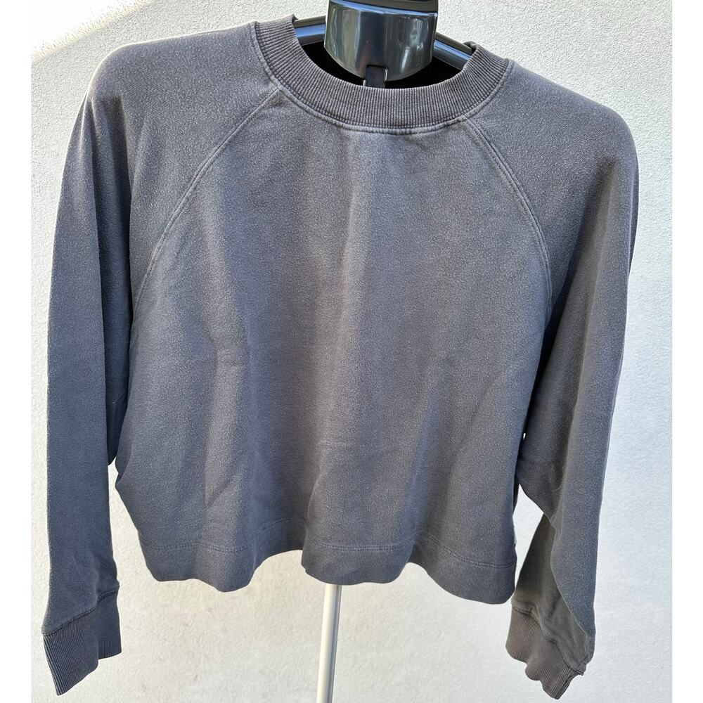 Vuori Sunnyside Cropped Oversized Sweatshirt Women’s Gray Crewneck, Best L